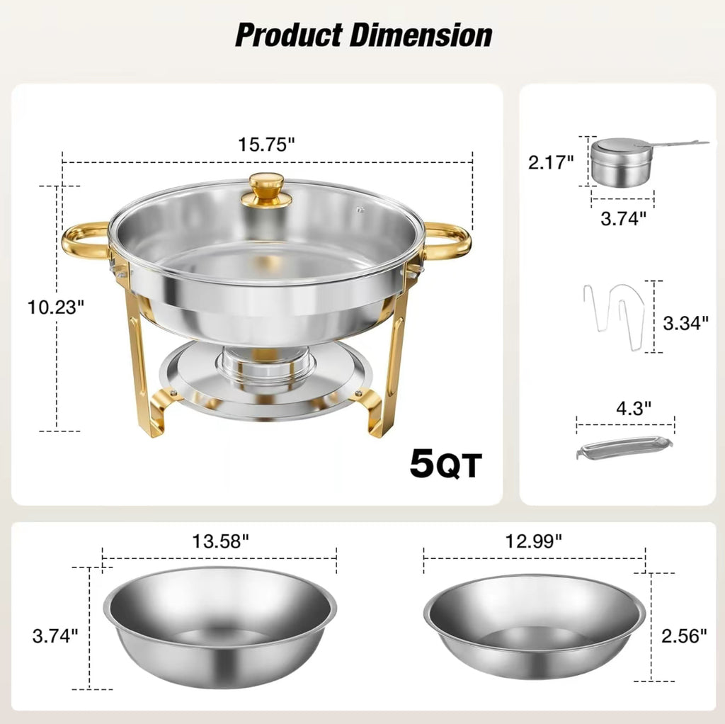 The Grand Table™ Gold Chafing Set Luxury Buffet & Entertaining Collection
