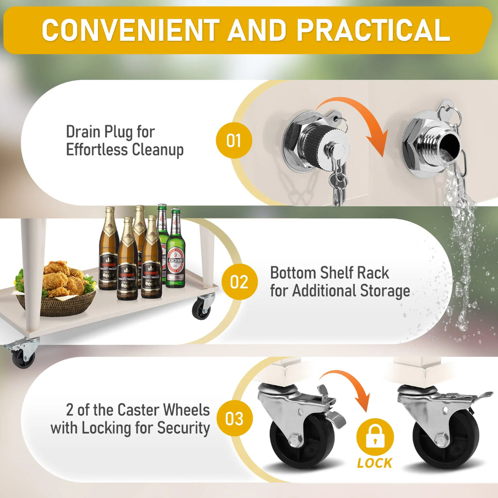 The Rolling Bar Cooler 80-Quart Entertaining Essential