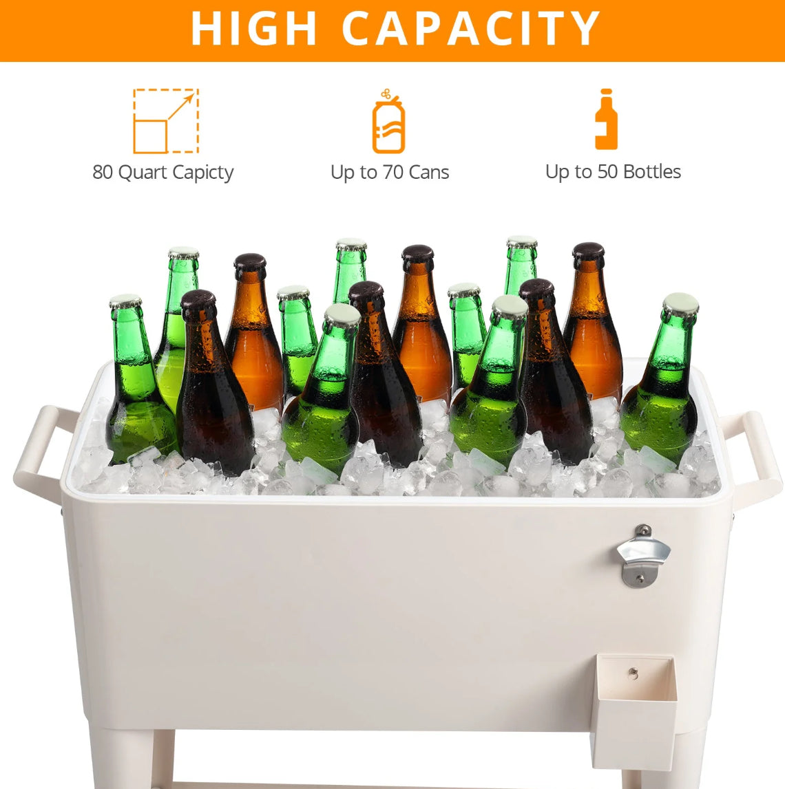 The Rolling Bar Cooler 80-Quart Entertaining Essential