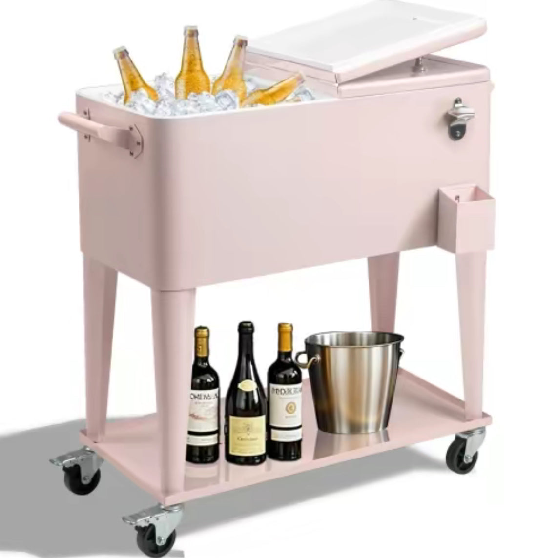 The Rolling Bar Cooler 80-Quart Entertaining Essential