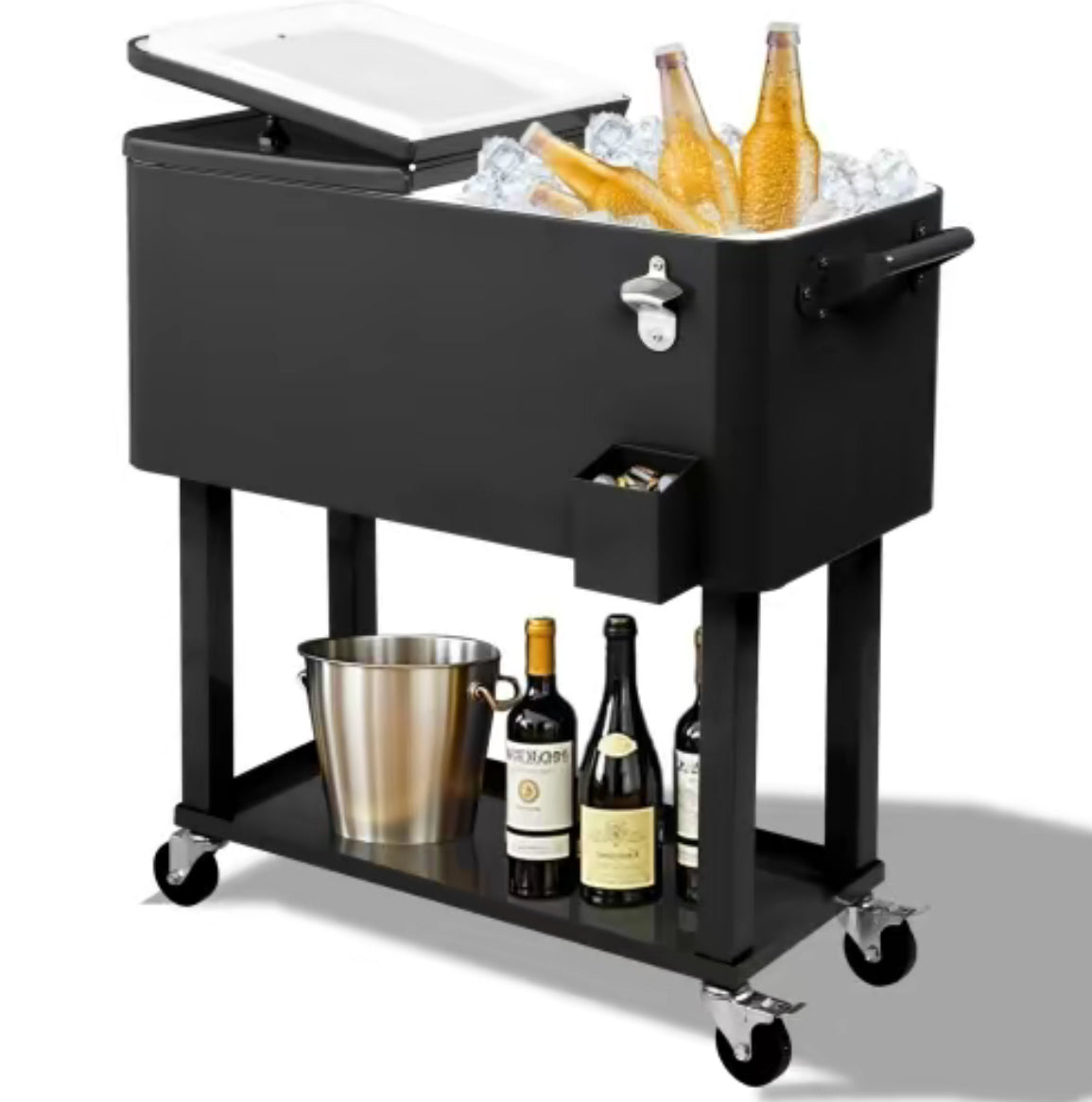 The Rolling Bar Cooler 80-Quart Entertaining Essential