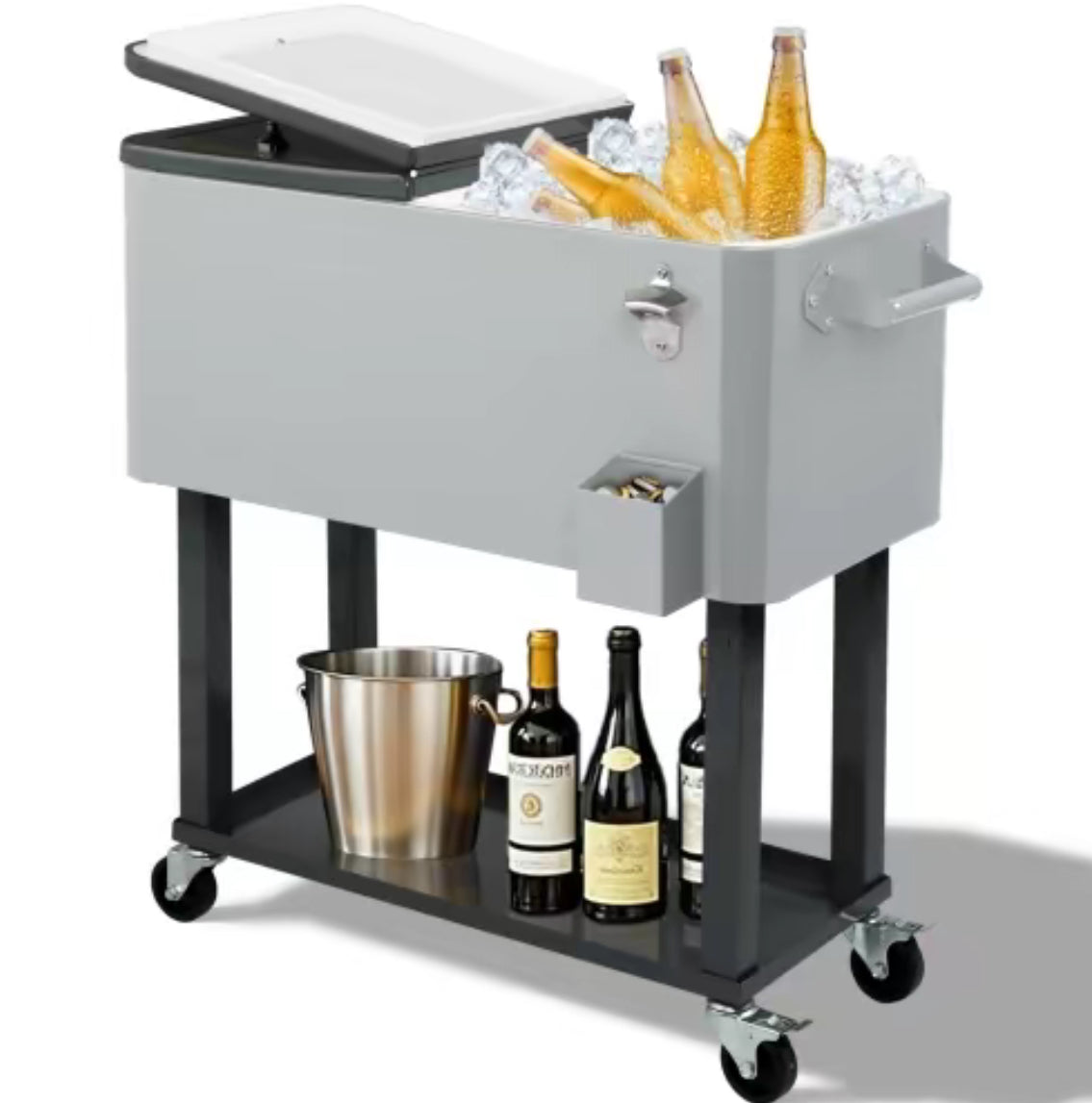 The Rolling Bar Cooler 80-Quart Entertaining Essential