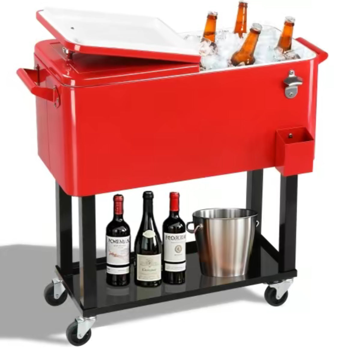 The Rolling Bar Cooler 80-Quart Entertaining Essential