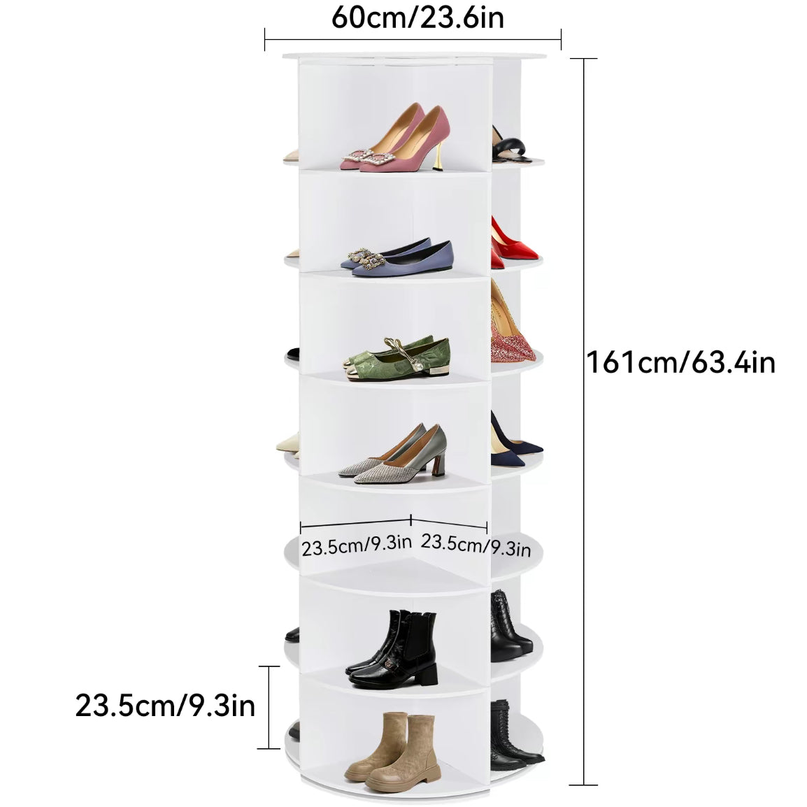 The Atelier Carousel 360° Rotating Shoe Display Tower