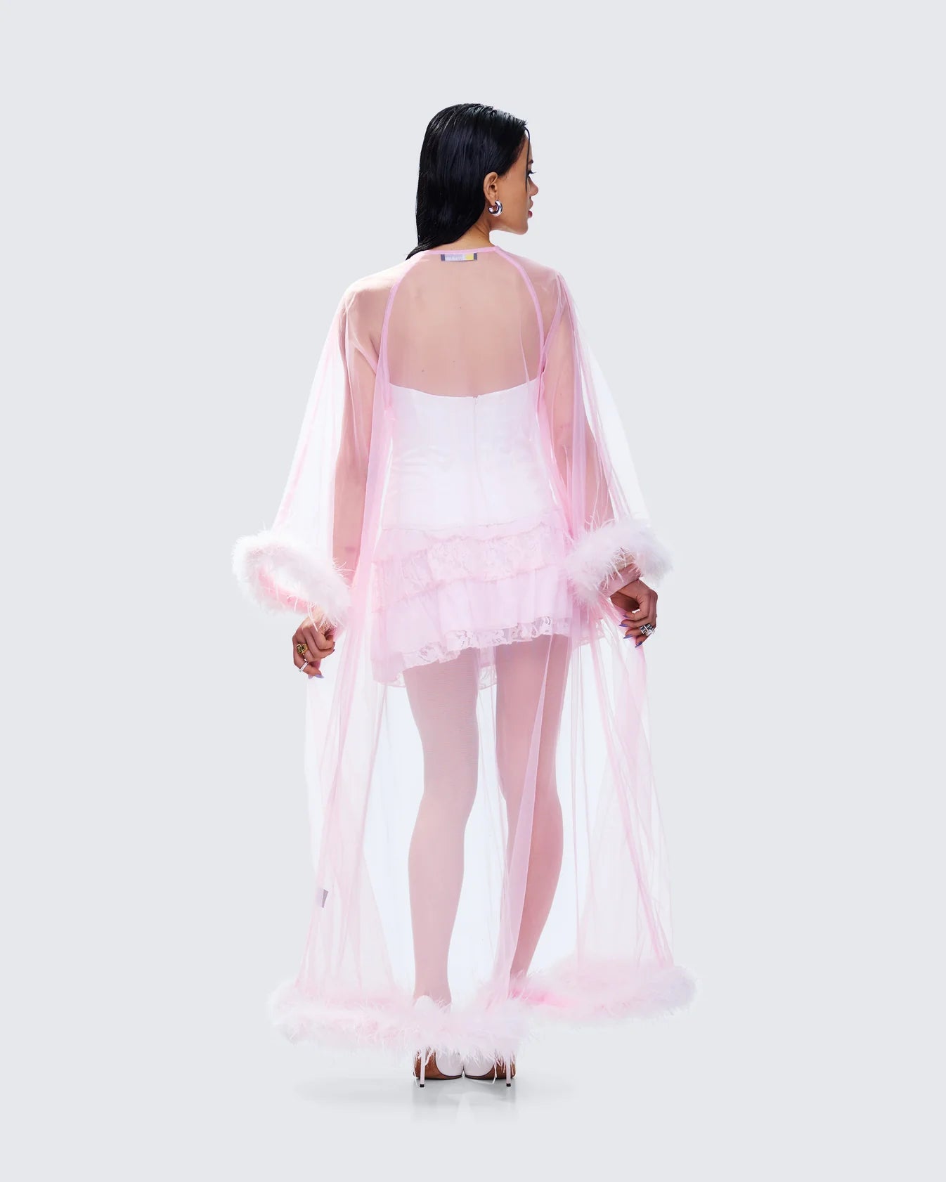 Pink Feather Trim Robe