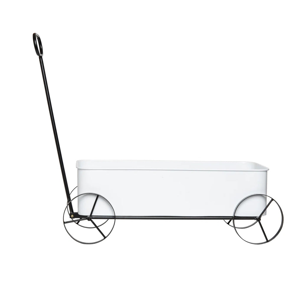 Off-White Christmas Metal Tree Farm Wagon