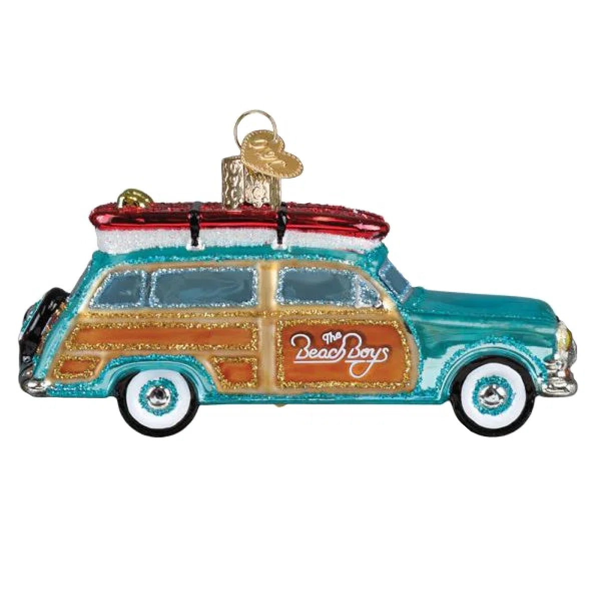 The Beach Boys “Surfin’ Woody” Glass Christmas Ornament