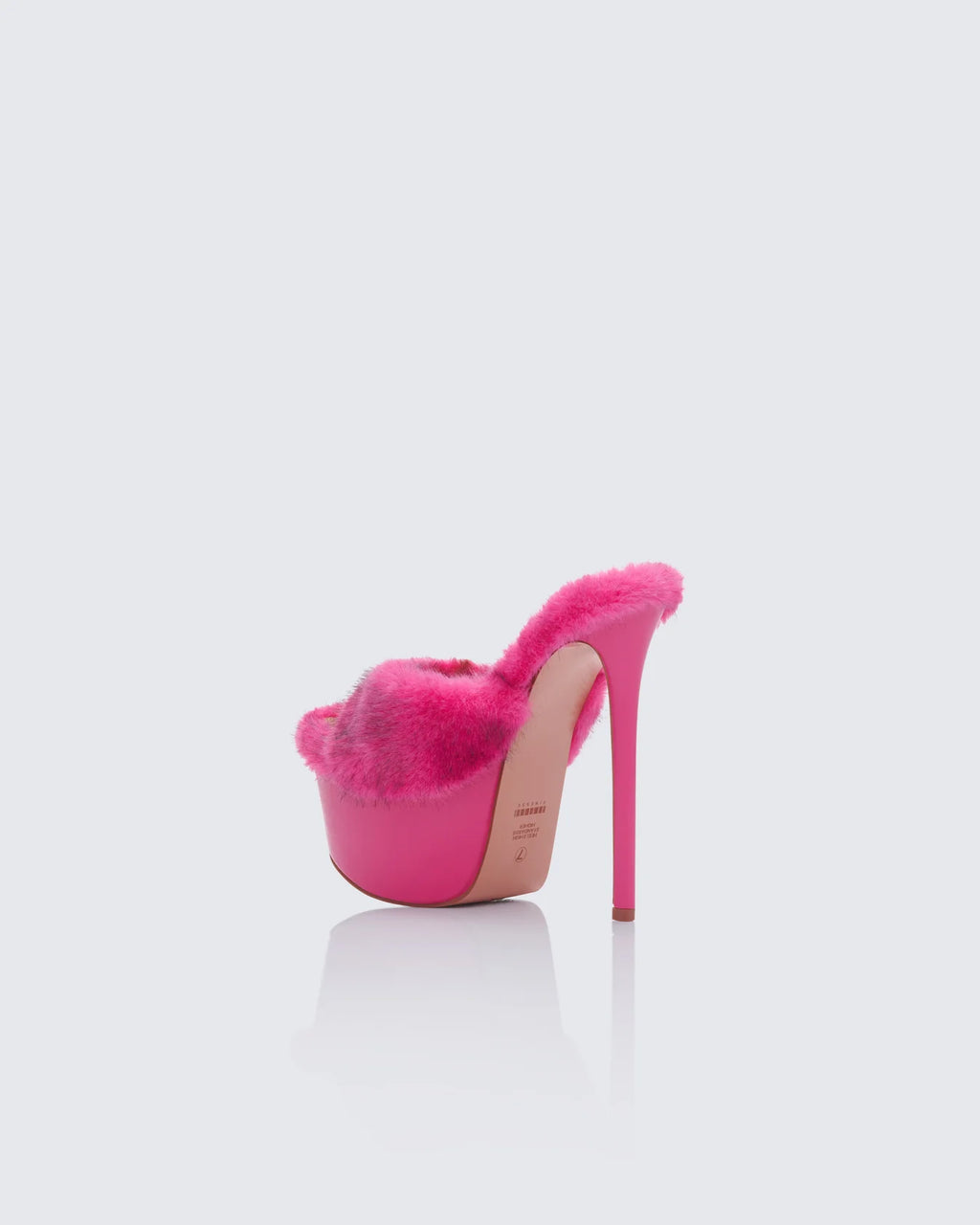 Pink Fur Platform Mules