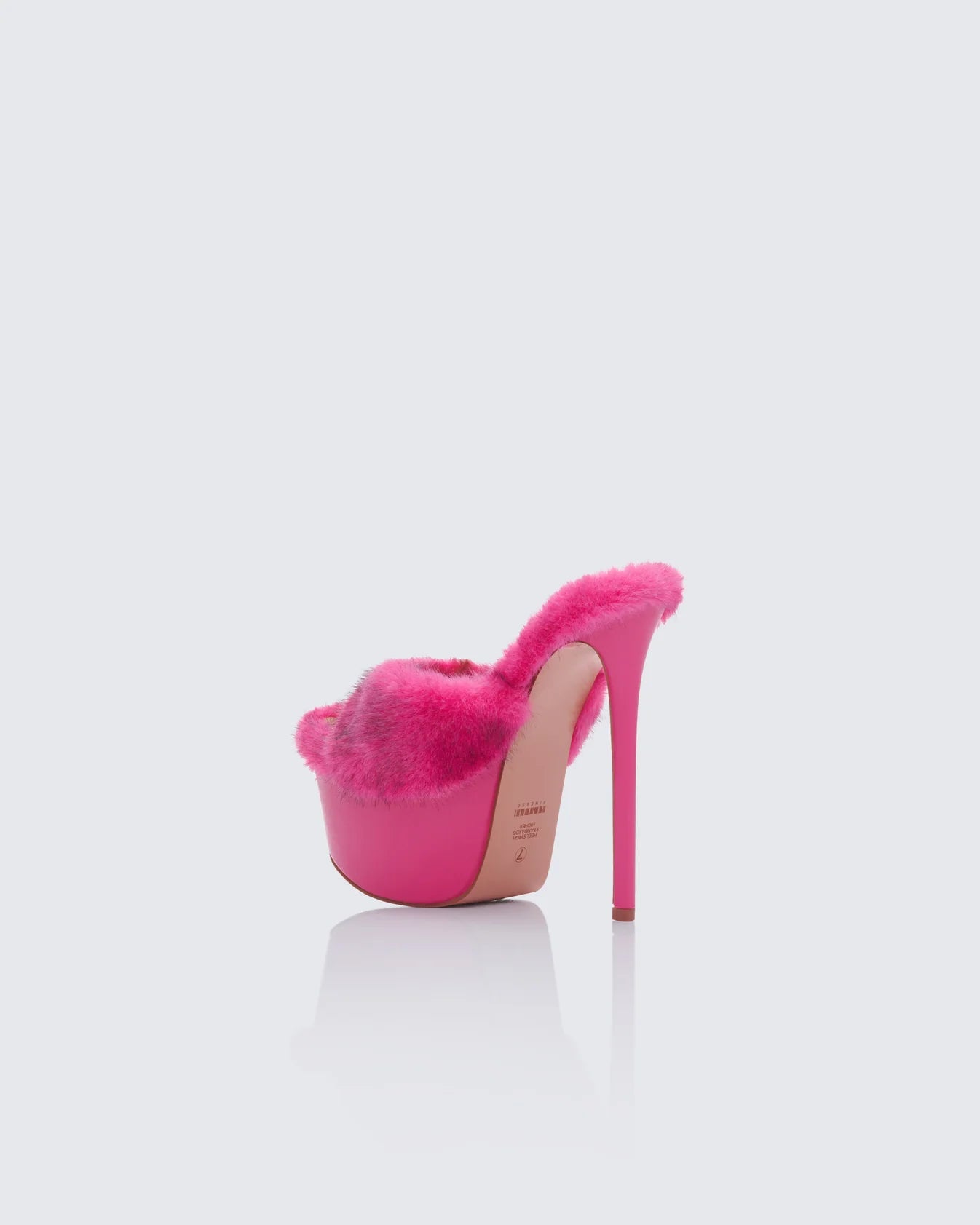 Pink Fur Platform Mules