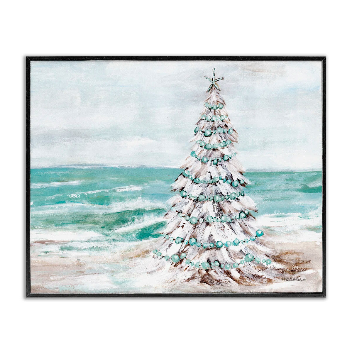 Coastal Christmas Tree Beach Wall Ar