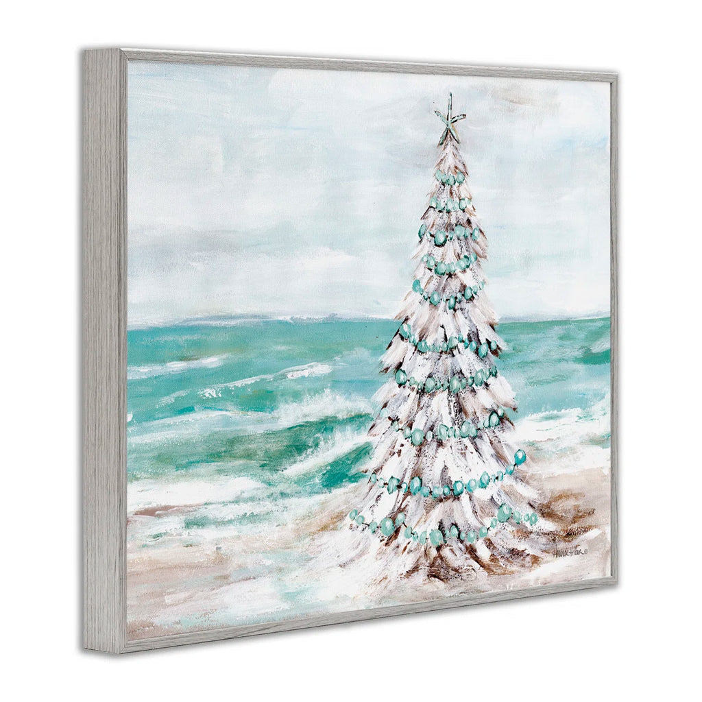 Coastal Christmas Tree Beach Wall Ar