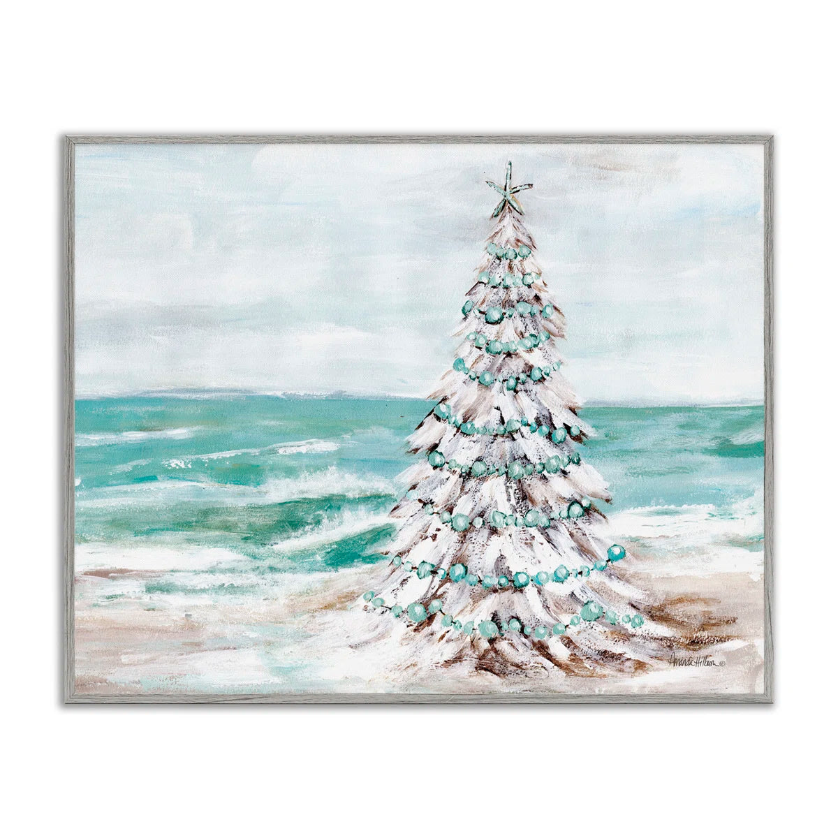 Coastal Christmas Tree Beach Wall Ar