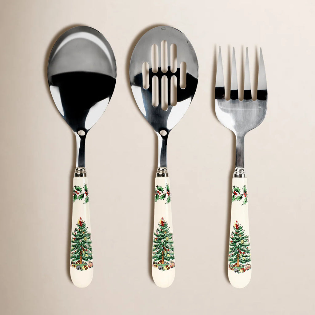 Christmas Tree 3-Piece Serving Cutlery Set – Holiday Entertaining Essentials