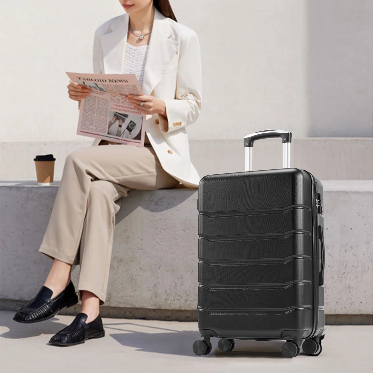 Expandable Hardside Spinner Suitcase with TSA Lock