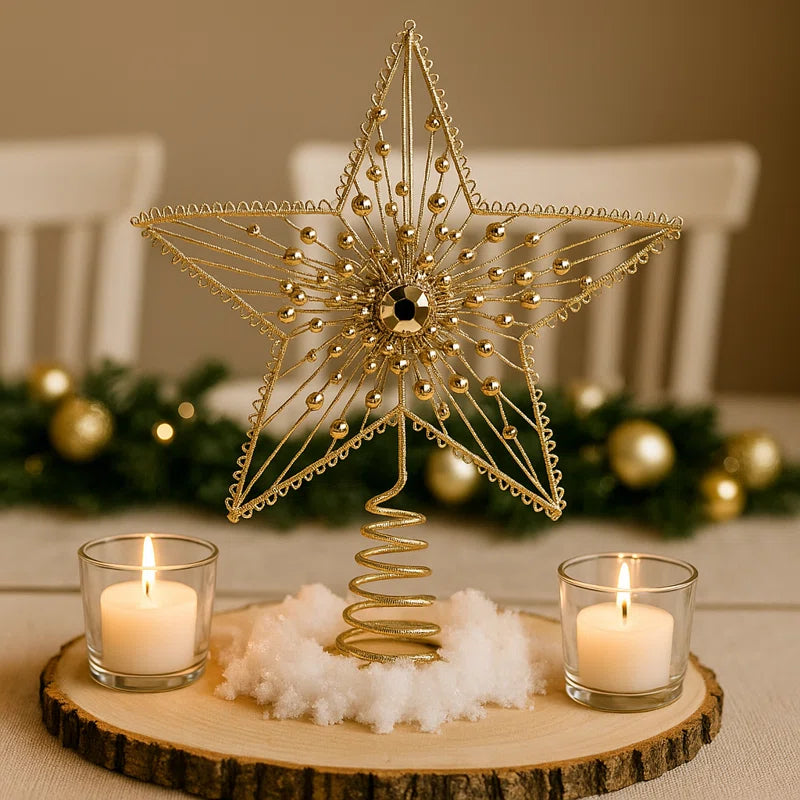 Jeweled Silver Star Tree Topper