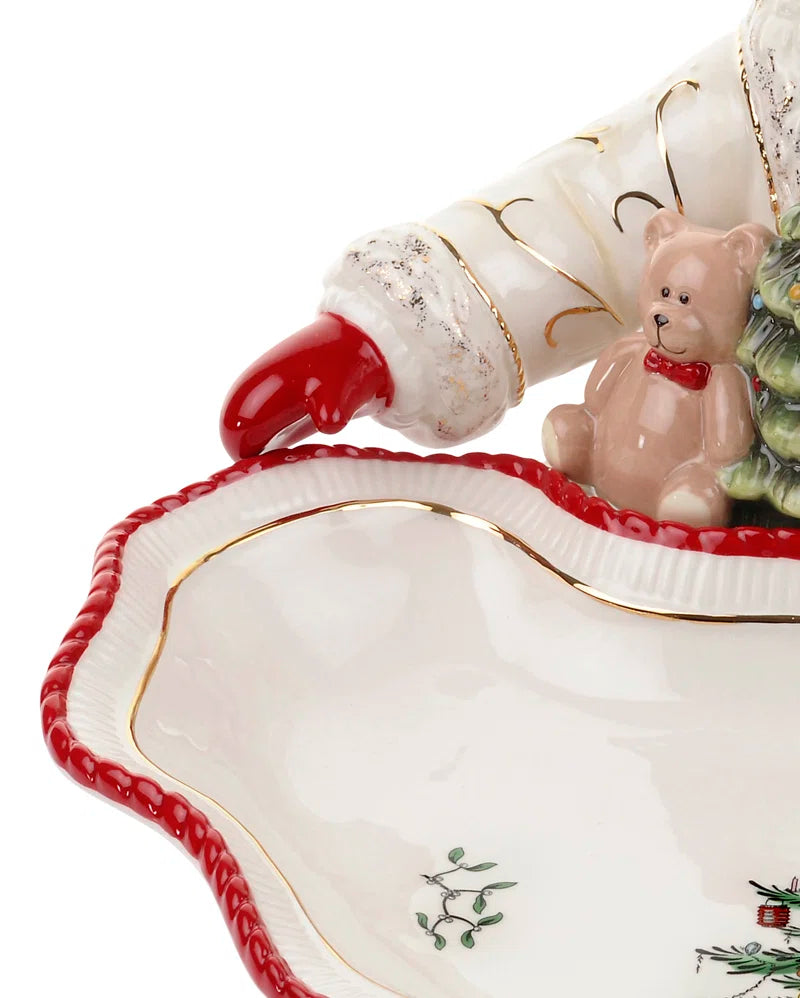 Christmas Tree Figural Santa Dish