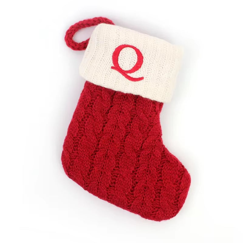 Christmas Socks Letters Christmas Knitting Stocking Tree Pendant Decorations Christmas Socks Red Snowflake