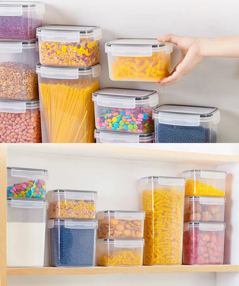 Daleah Stackable Airtight Sealed Food Storage Containers -24 Pieces, Kitchen Organization Set, Free of Bisphenol A, Used for Storage Rooms and Grain Storage