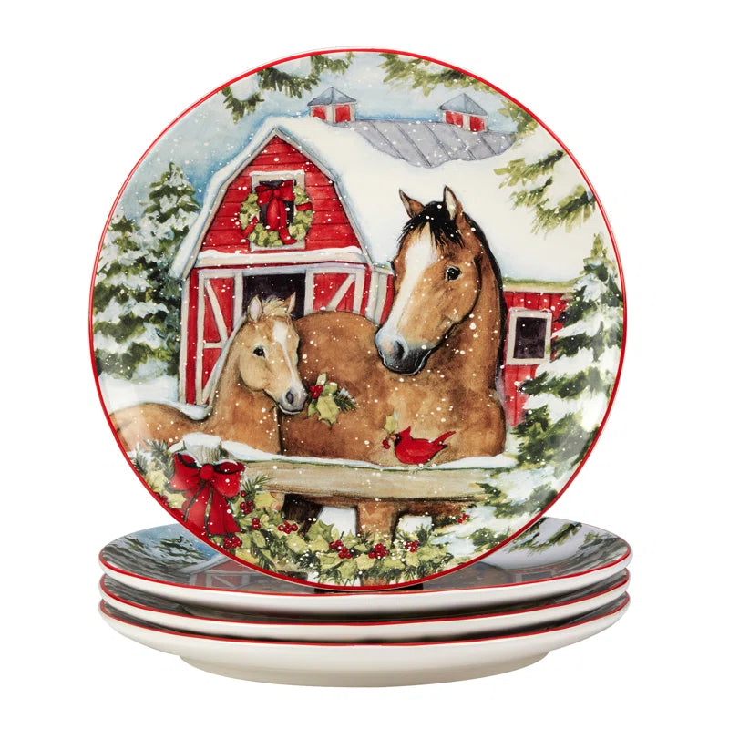 Homestead Christmas 16Pc Dinnerware Set
