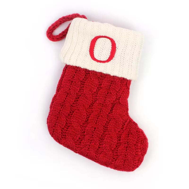 Christmas Socks Letters Christmas Knitting Stocking Tree Pendant Decorations Christmas Socks Red Snowflake