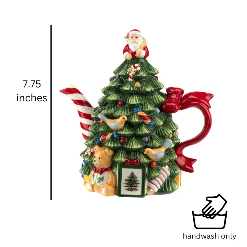 Christmas Tree Tree Teapot 7.75"