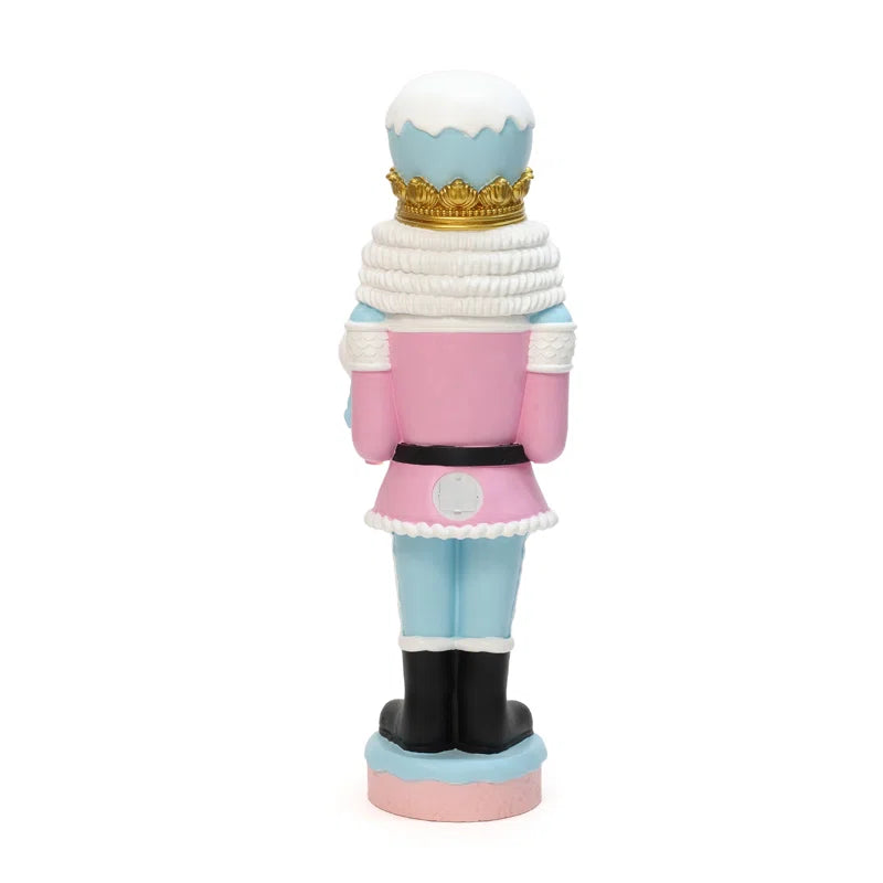 Lighted Nutcracker Pink Soldier with Cake, Battery Operated Holiday Decoration