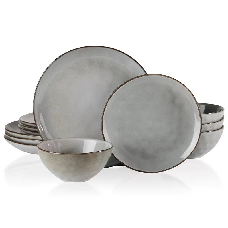 Leny 12-Piece Stoneware Dinnerware Set - Service for 4